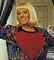 Wendy Richard modeling a Diane Freis dress, 1992