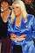 Wendy Richard, in blue jacket, autograph pad in hand, at British Soap 
				  Awards in 2002.