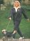 Wendy Richard wearing a track suit and walking someone else's dog in Regent's Park, London.