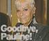 Wendy Richard, in a portrait shot, with short hair, smiling, 
				wearing a long brocaded mantle.