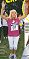 Wendy Richard in running gear, warming up for Flora race, London, summer 2000.