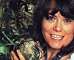 Wendy Richard holding large ceramic frog