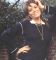 Wendy Richard, leaning against a tree at a castle in Holland, 1977