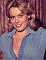 Wendy Richard wearing blue denim blouse, about 1981
